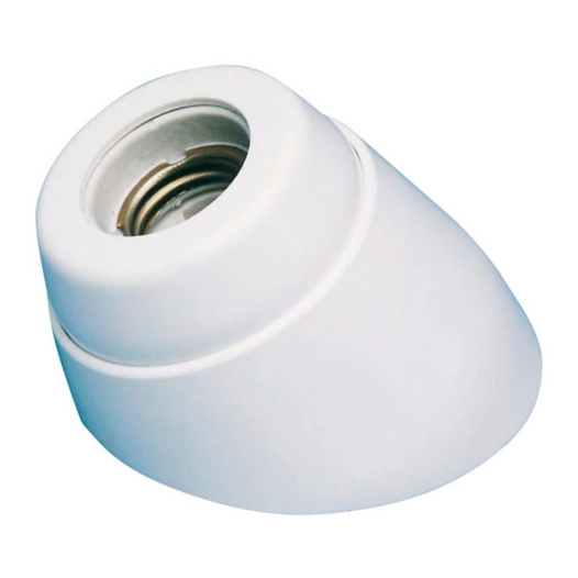 douille de lampe intérieure à surface courbe e27 en porcelaine blanche
