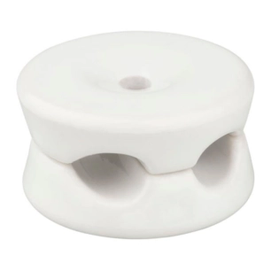 serre-câbles porcelaine rond double blanc, 5 pces ø32 x 18,6 mm