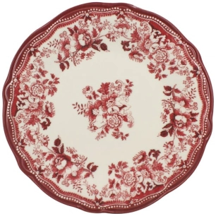 assiette plate faustine 26cm en porcelaine rose - selef nova styl