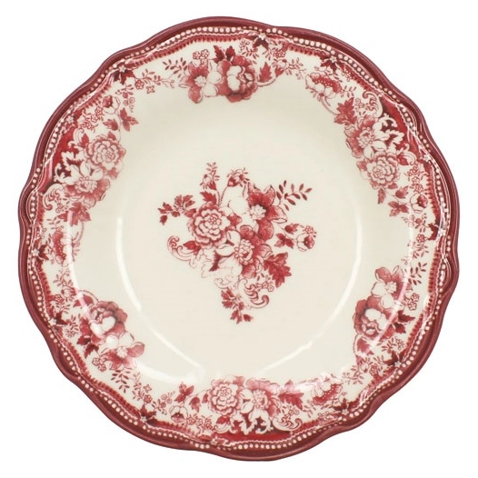 6 assiette creuse faustine 22cm en porcelaine rose - selef nova styl