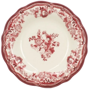 6 assiette creuse faustine 22cm en porcelaine rose - selef nova styl
