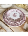 6 assiette creuse faustine 22cm en porcelaine rose - selef nova styl