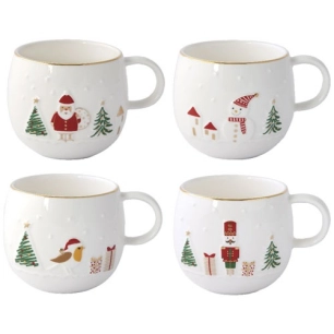 let it snow mug 40 cl en porcelaine motif en relief - pozzi milano spa