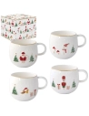 let it snow mug 40 cl en porcelaine motif en relief - pozzi milano spa
