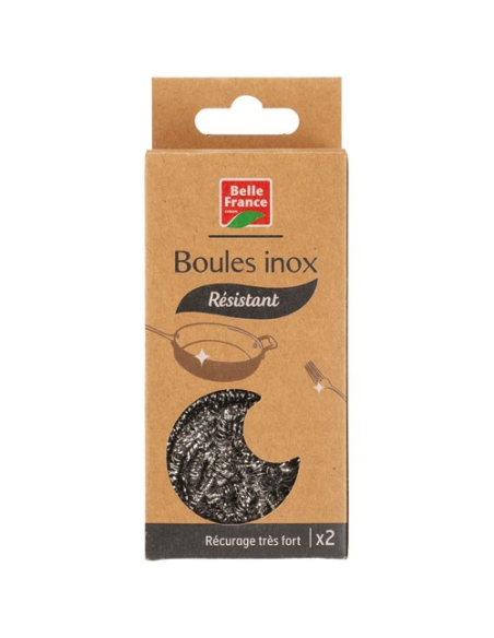 Boules à récurer Inox BF Nettoyage intensif, acier inox, pack de 2 - DIAPAR DISTRIBUTION ALIMENTAIRE PARISIENNE