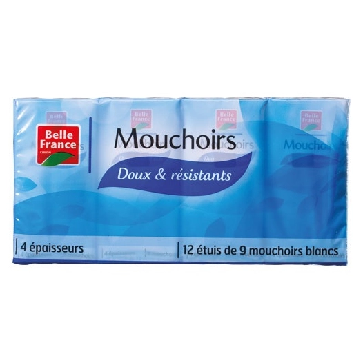 mouchoir blanc extra doux et resistant x 12 bf ã©tui - diapar distribution alimentaire parisienne