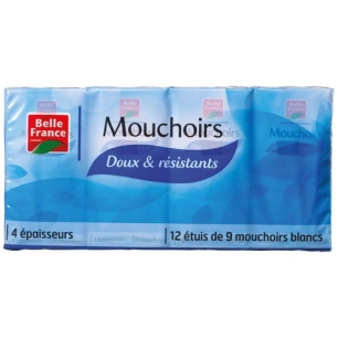 mouchoir blanc extra doux et resistant x 12 bf ã©tui - diapar distribution alimentaire parisienne