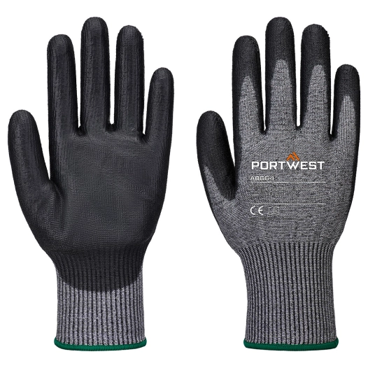 gant coupure f13 pu essential (12 paires) - taille xl - gris/noir - portwest