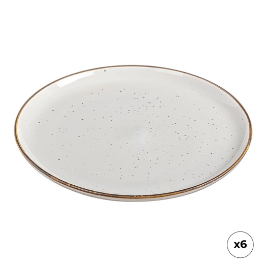 assiette plate en porcelaine akiko ø25 cm, 6 pièces