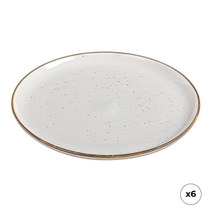 assiette plate en porcelaine akiko ø25 cm, 6 pièces