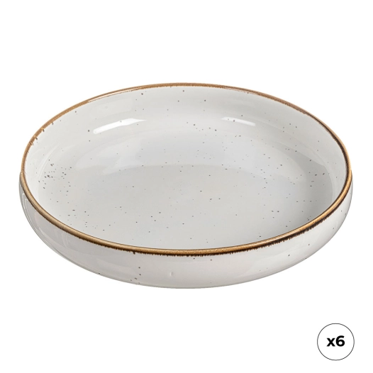 assiette creuse en porcelaine akiko ø20 cm, 6 pièces