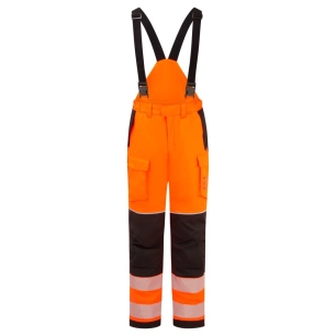 pantalon d'hiver + pluie pw3 modaflame hv - taille m - orange/noir - portwest
