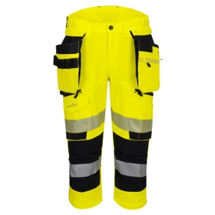 pantalon 3/4 dx4 haute visibilié - taille 42 - jaune/noir - portwest