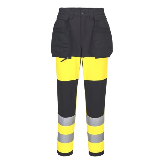pantalon de travail stretch hv classe 1 eco wx2 - taille 30 - jaune/noir - portwest