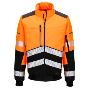 softshell bomber hv ev4 - taille xxxl - orange/noir - portwest