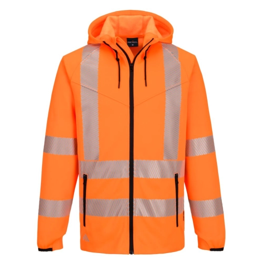 sweat à capuche zippé hv kx3 - taille 5xl - orange - portwest