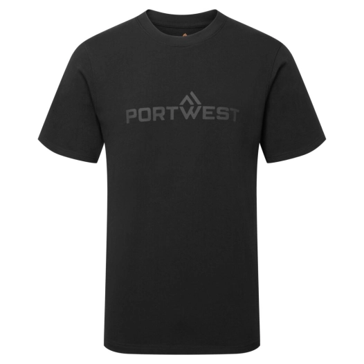 t-shirt en coton portwest manches courtes - taille xxxl - noir - portwest