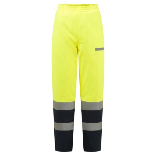 pantalon d'hiver bizflame pluie + hv multirisques fr - taille l - jaune/marine - portwest