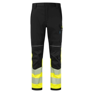 pantalon pw3 modaflame hv classe 1 - taille 42 - jaune/noir - portwest