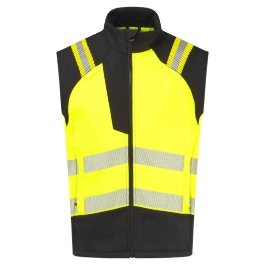 gilet softshell fr modaflame hv pw3 - taille m - jaune/noir - portwest