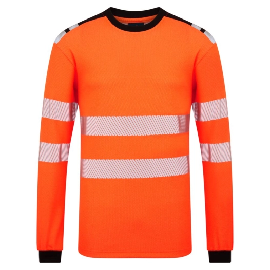 tee-shirt manches longues modaflame pw3 hv - taille xxxl - orange/noir - portwest