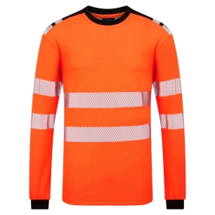 tee-shirt manches longues modaflame pw3 hv - taille xxxl - orange/noir - portwest