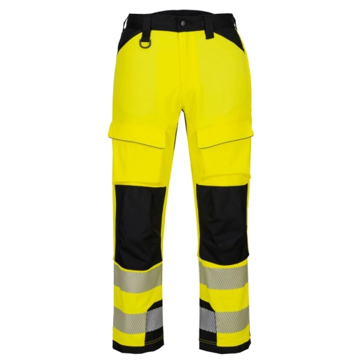 pantalon travail en hauteur hv pw3 - taille 34 - jaune/noir - portwest