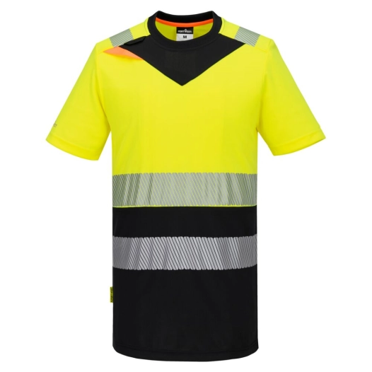 t-shirt dx4 hv classe 1 - taille xl - jaune/noir - portwest
