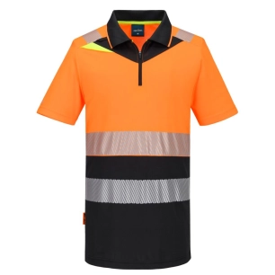 dx4 polo hv classe 1 - taille m - orange/noir - portwest