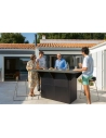ilot ext - frigo 75 l trop - comptoir bar - 2 roues dir frein - rangt 1 porte + ã©tag - acier galva - gris cargo/noir - eno pem
