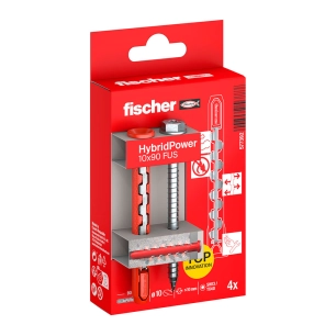fiche hybridpower ø10 x 90 mm + vis sw13 /tx40, ø7 x 89 mm, blister 4 unités