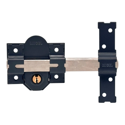 crr09 86l/50 mm serrure à recouvrir peinte en gris à clés égales