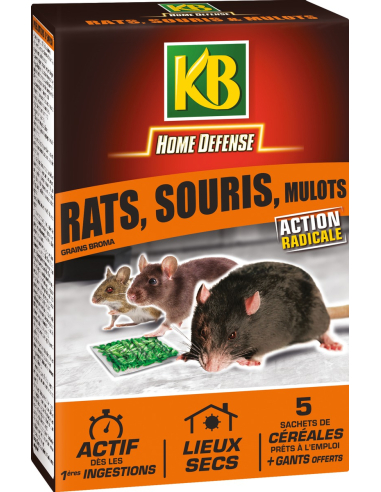 Céréales anti-rongeurs KB Appât céréale prêt à l'emploi - KB Home Defense