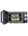 gril 1000w - mo 800w - 20l - 9 puiss - fond plat verre - gril 2 niv - noir/inox - severin france