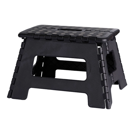 tabouret pliant noir, 35 x 28,5 x 22 cm