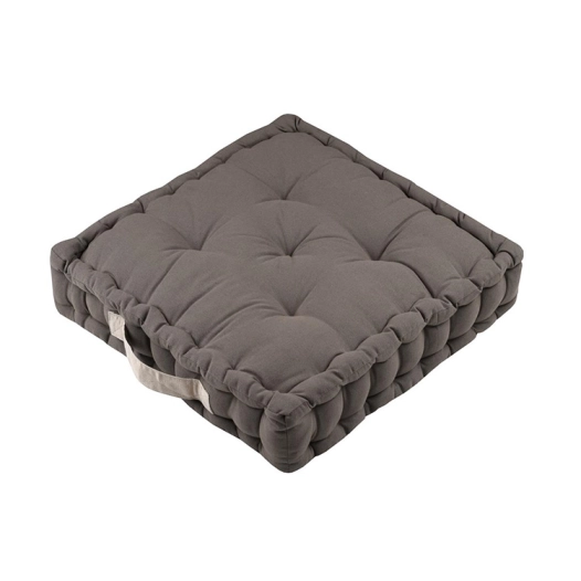 coussin duo stof taupe/lin 45x45x10cm - stof