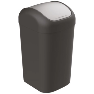 poubelle fourre tout balancio 25 l noir couv. gris anthraci. - david georges