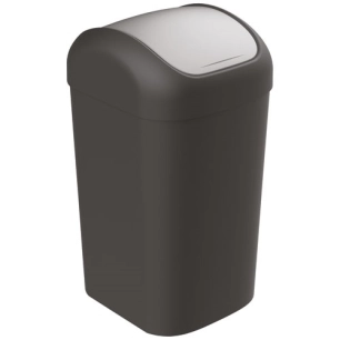 poubelle fourre tout balancio 50 l noir couv. gris anthraci. - david georges
