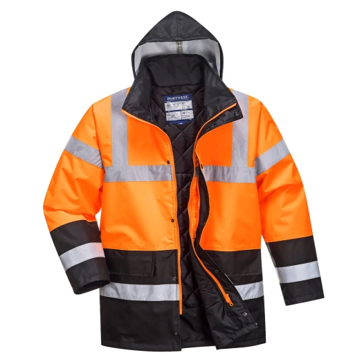 parka hv bicolore - taille xs - orange/noir - portwest