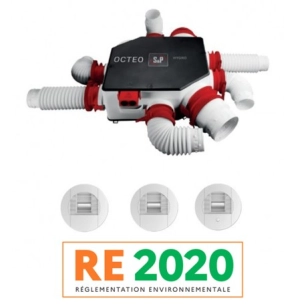 Kit VMC simple flux hygroréglable OCTEO ST KHB T3/7 P K - S&P UNELVENT Réf. 607711