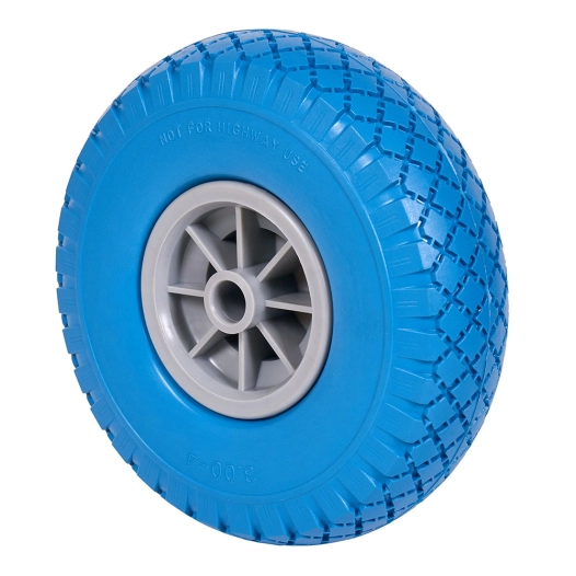 roue anticrevaison bleue rifn260-20-75, noyau en polyamix gris, essieu lisse, charge maximale 80 kg