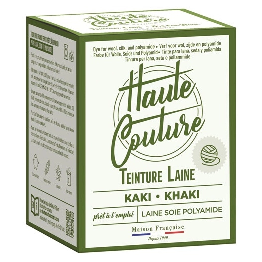 teinture haute couture kaki laine soie polyamide - lightning developpement