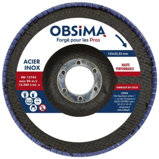 disquea lamelle obsima r822 diam. 125mm grain 36 bombe