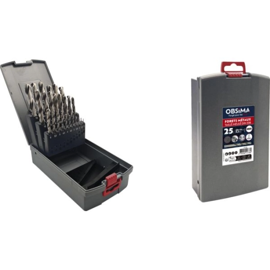 coffret 25 forets hss taillesmeules obsima
