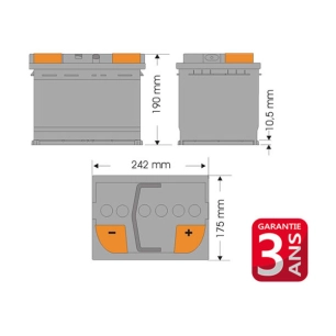 n62 batterie attractiv- liquide 12v -65ah- 540a -242x175x190- garantie 3 ans