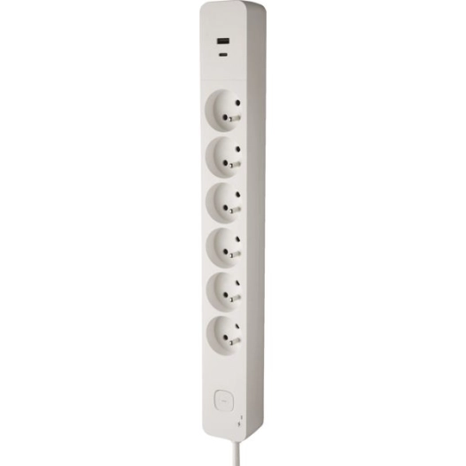 bloc parafoudre 6 prises 2p+tblanc