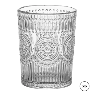 verre en cristal avec relief 300 ml, 6 utés