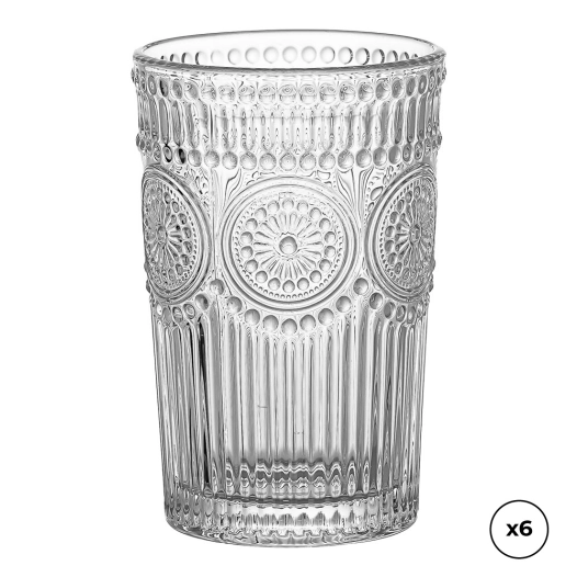 verre en cristal à relief 330 ml, 6 unités