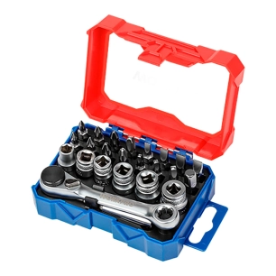 mini cliquet, 24 embouts et douilles 1/4