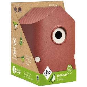 nichoir cosy pour oiseaux 18 cm rouge toscane - elho bv